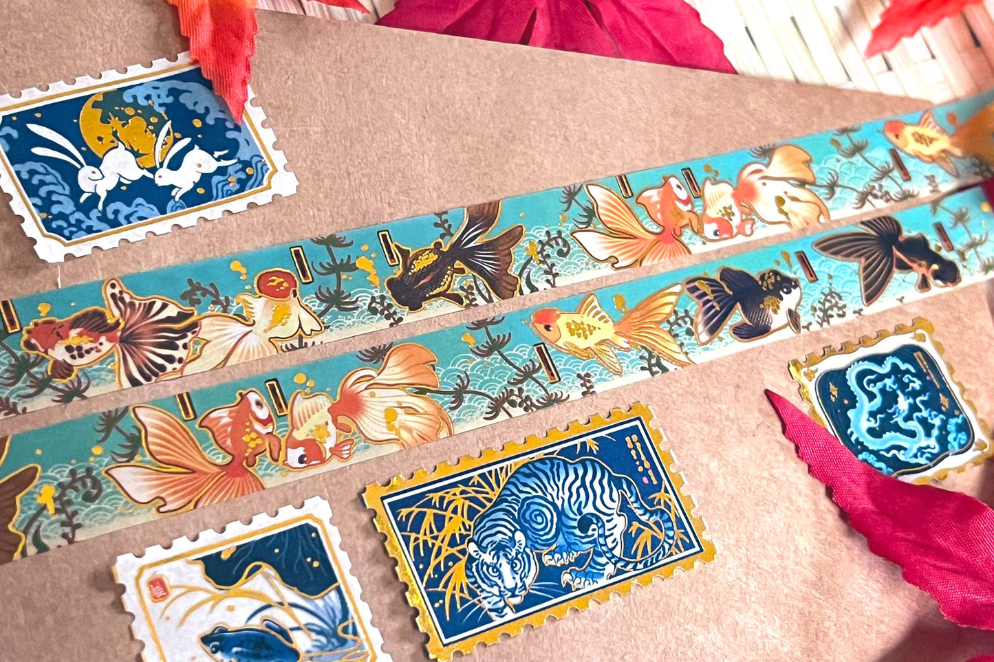 GOLD FOIL Goldfish Washi Tape