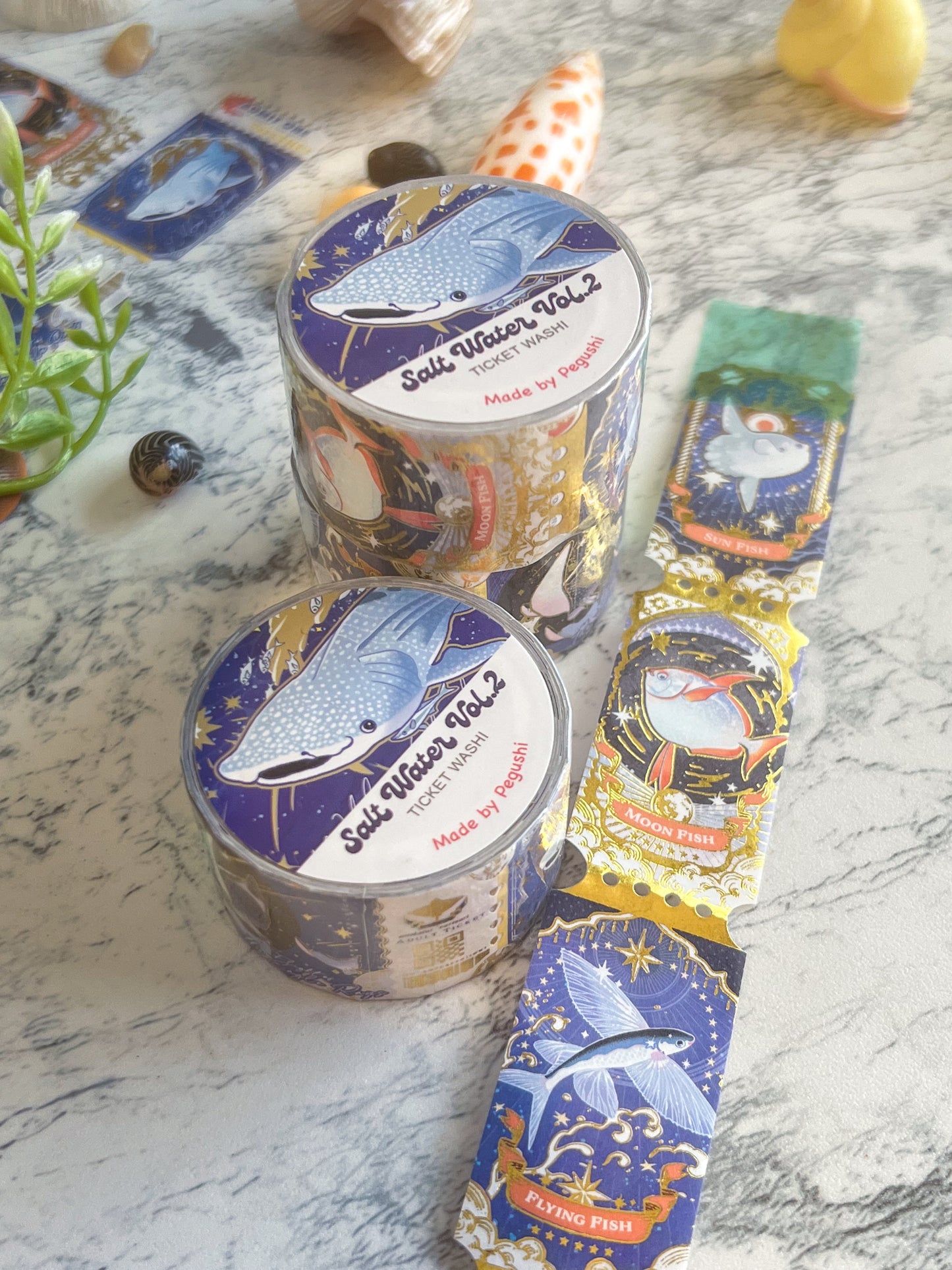 GOLD FOIL Salt Water Vol. 2 Ticket Washi Tape