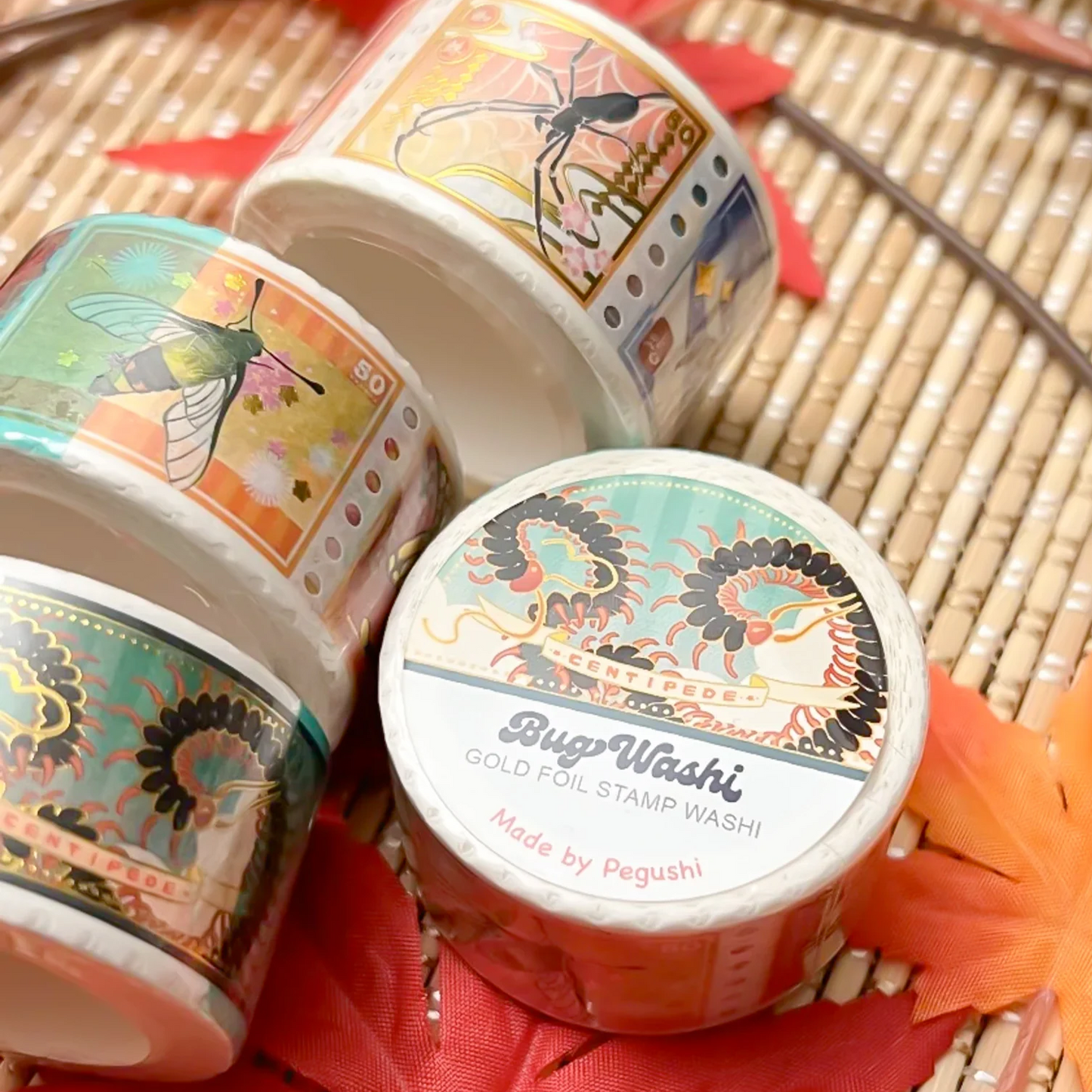 Bug Gold Foil Stamp Washi Tape (6-pack)