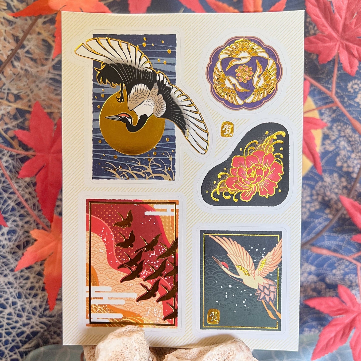 Birds Gold Foil Sticker Sheet (6-pack)