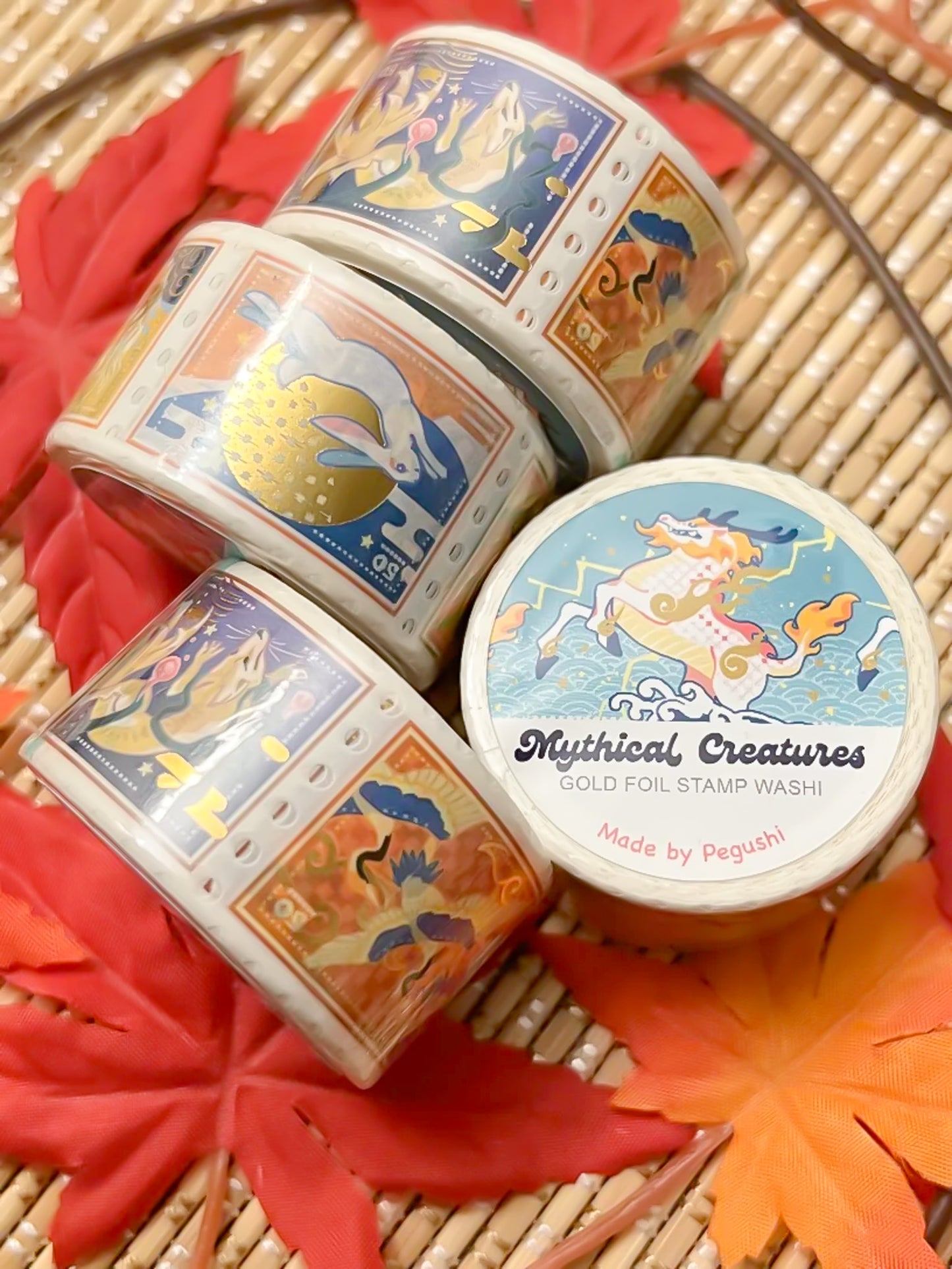 GOLD FOIL Mythical Creatures Stamp Washi Tape