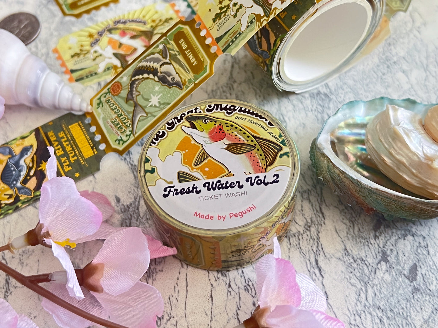 GOLD FOIL Fresh Water vol.2 Ticket Washi Tape