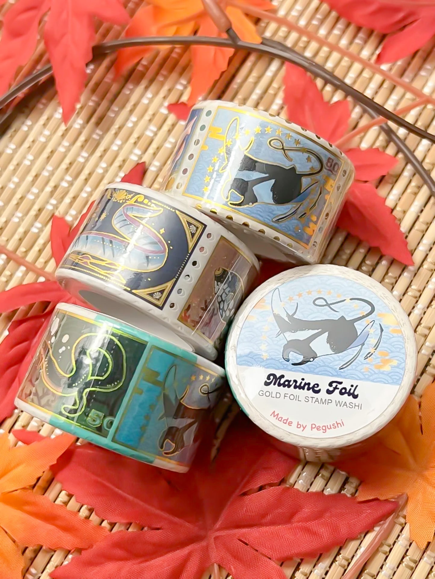 GOLD FOIL Marine Stamp Washi Tape