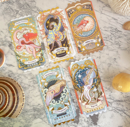 GOLD FOIL Cephalopod Ticket Washi Tape