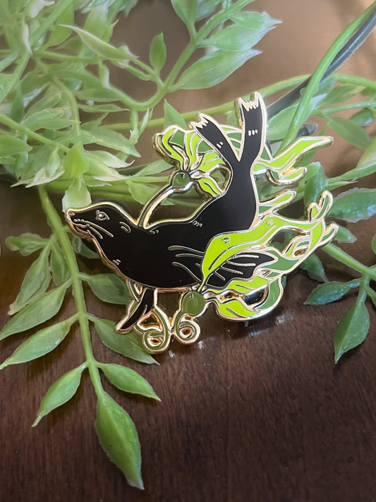 Sea Lion Enamel Pin - Kelp Forest Friends