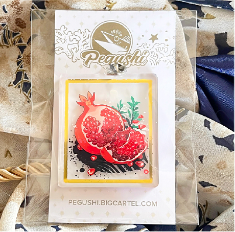 Pomegranete Gold Foil Charm