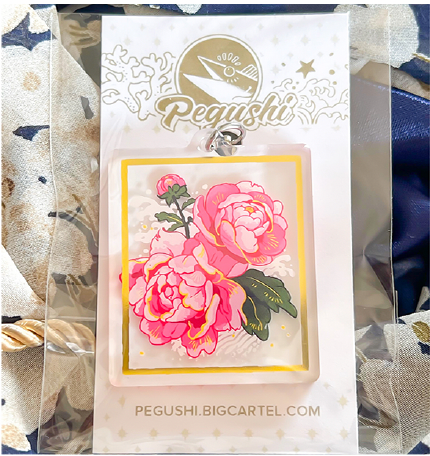 Peony Gold Foil Charm