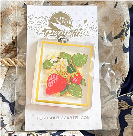 Strawberry Foil Charm