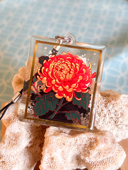 Chrysanthemum Gold Foil Charm