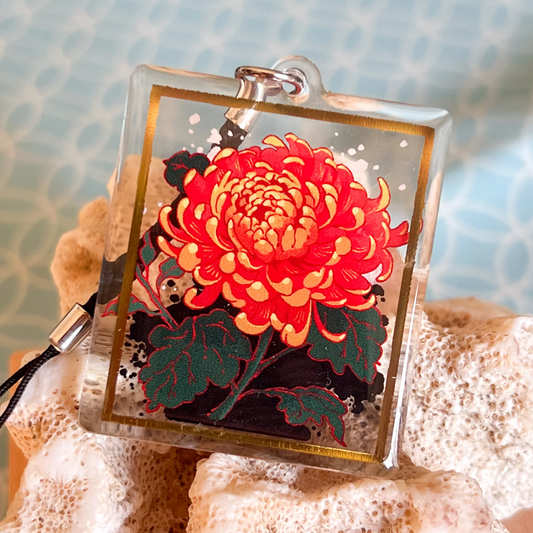 Chrysanthemum Gold Foil Charm (6-pack)