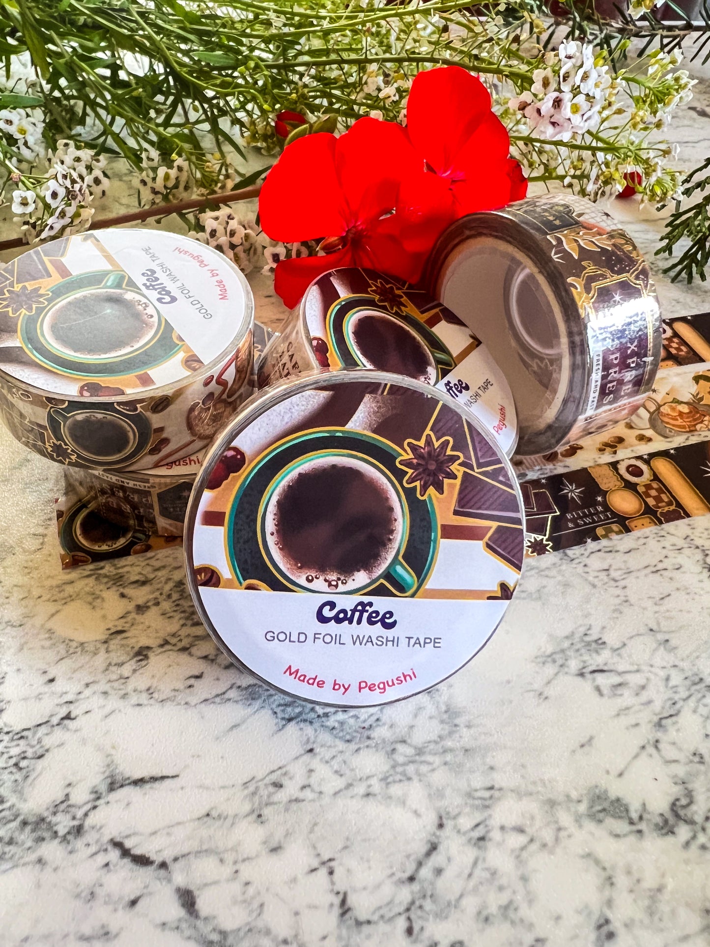 GOLD FOIL Coffee Washi Tape