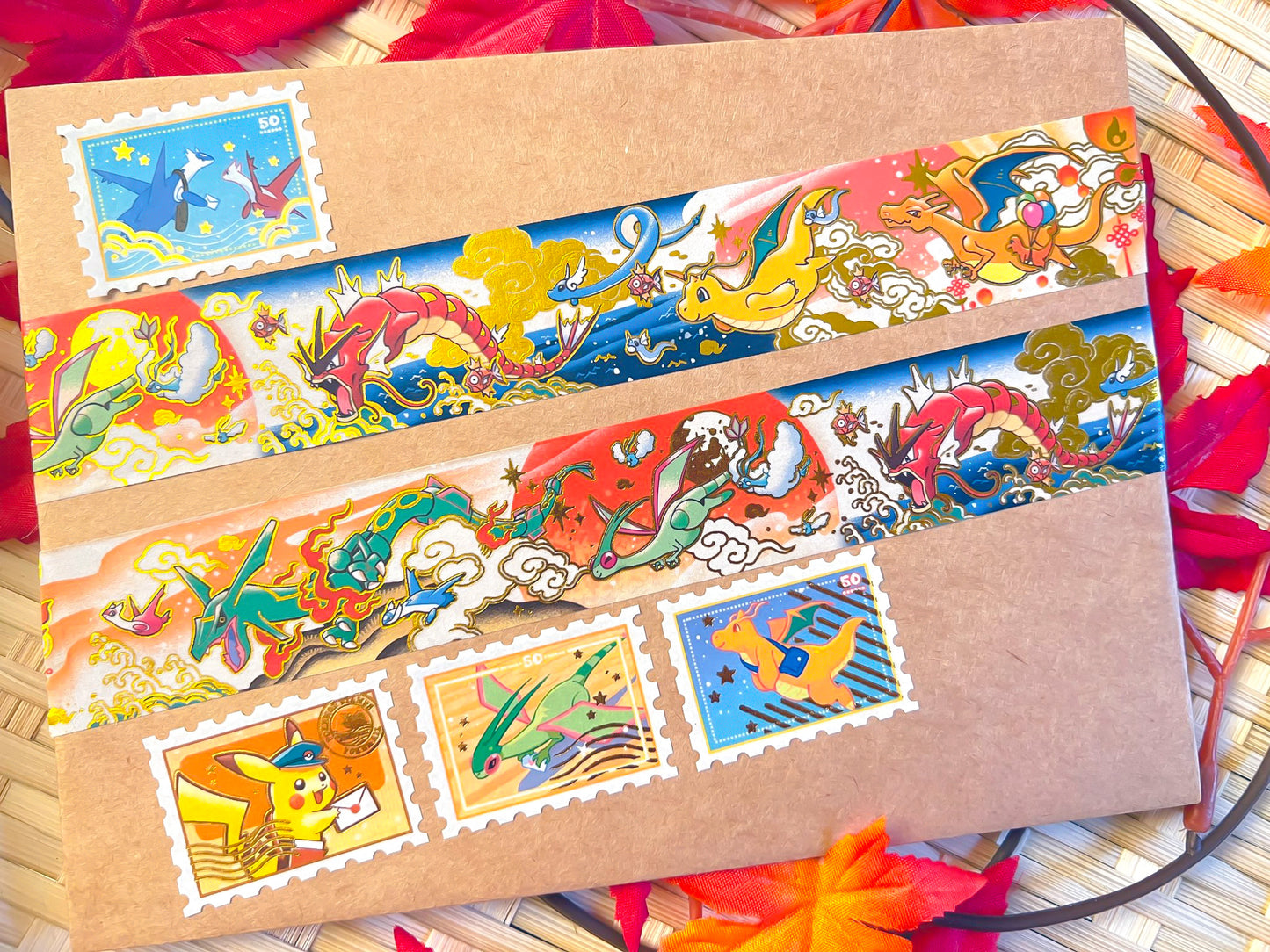 GOLD FOIL Dragon Pokemon Washi Tape