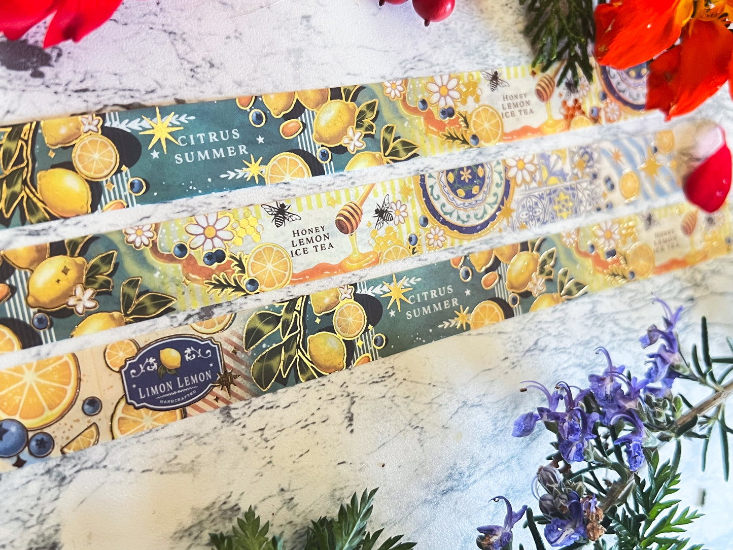GOLD FOIL Lemon Washi Tape