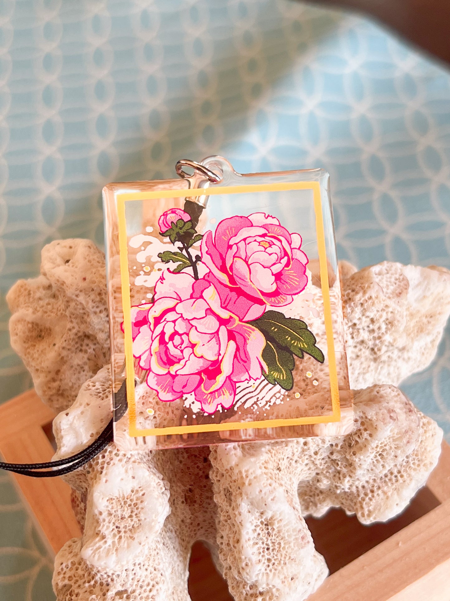 Peony Gold Foil Charm