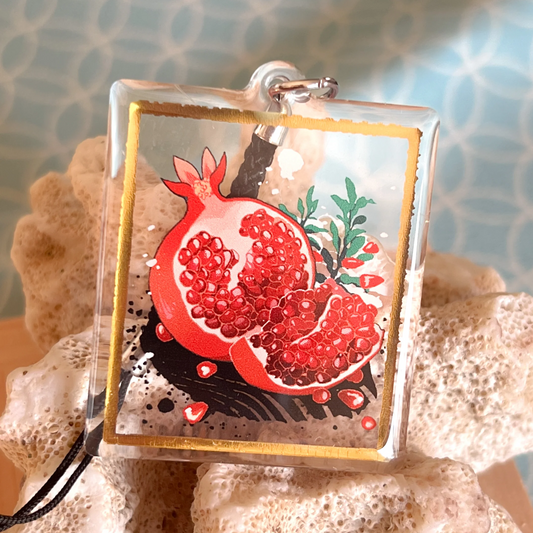 Pomegranete Gold Foil Charm (6-pack)