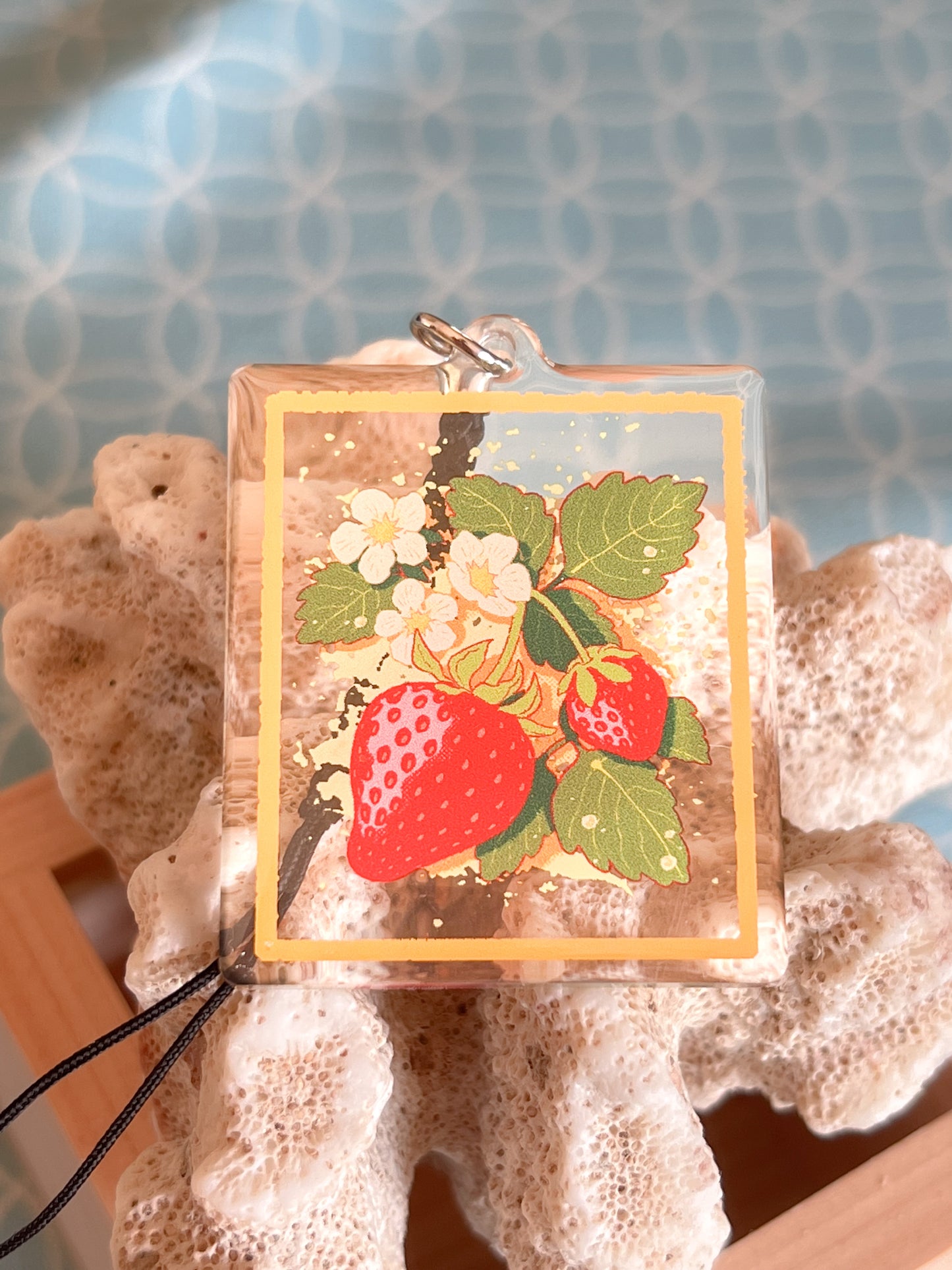 Strawberry Foil Charm