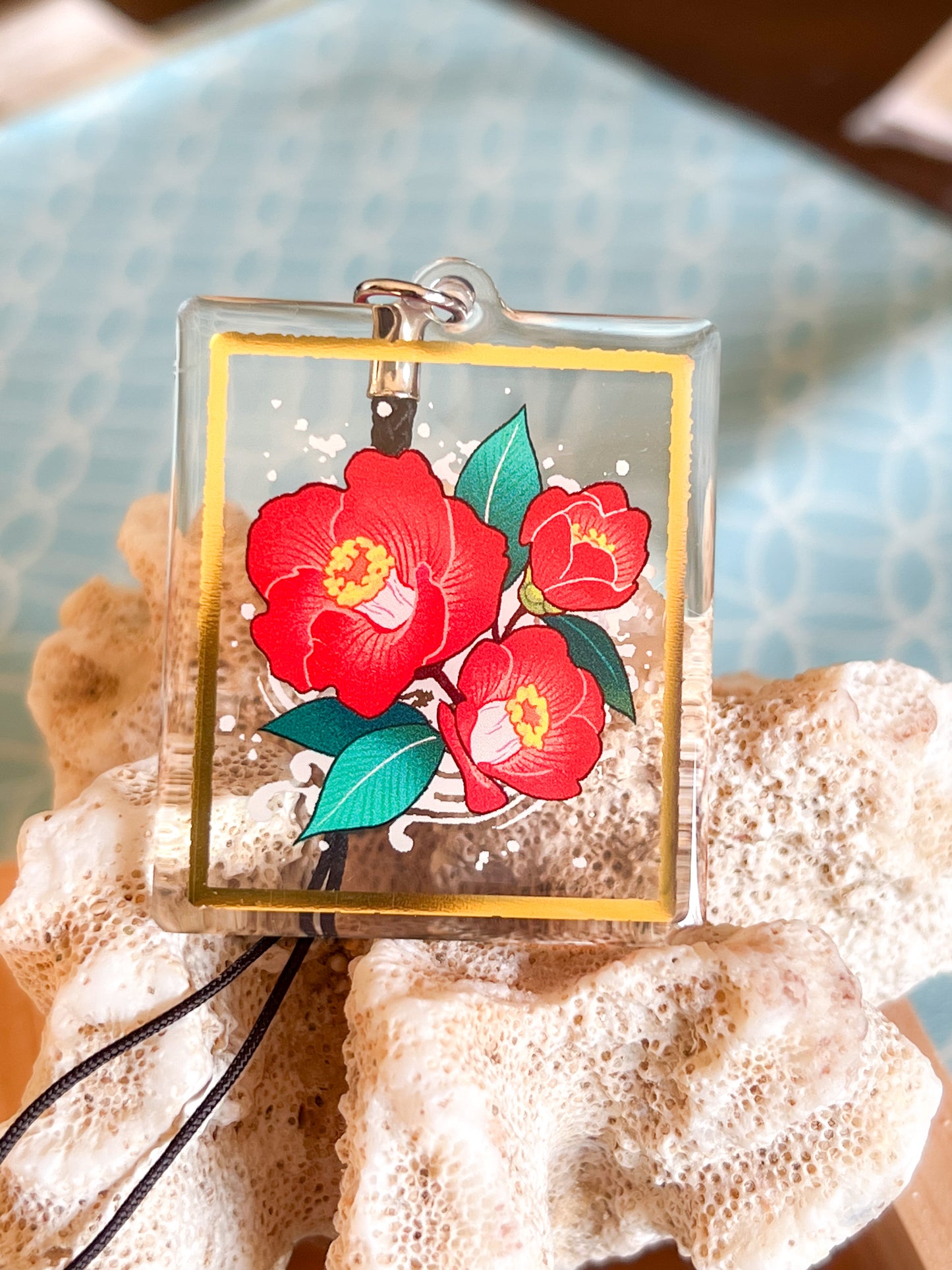 Camellia Gold Foil Charm