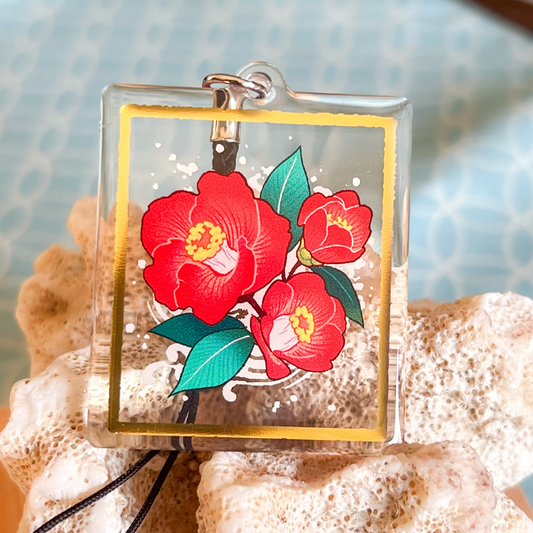 Camellia Gold Foil Charm (6-pack)